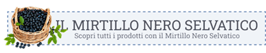 cestino con mirtilli neri e a fianco la scritta mirtillo nero selvatico
